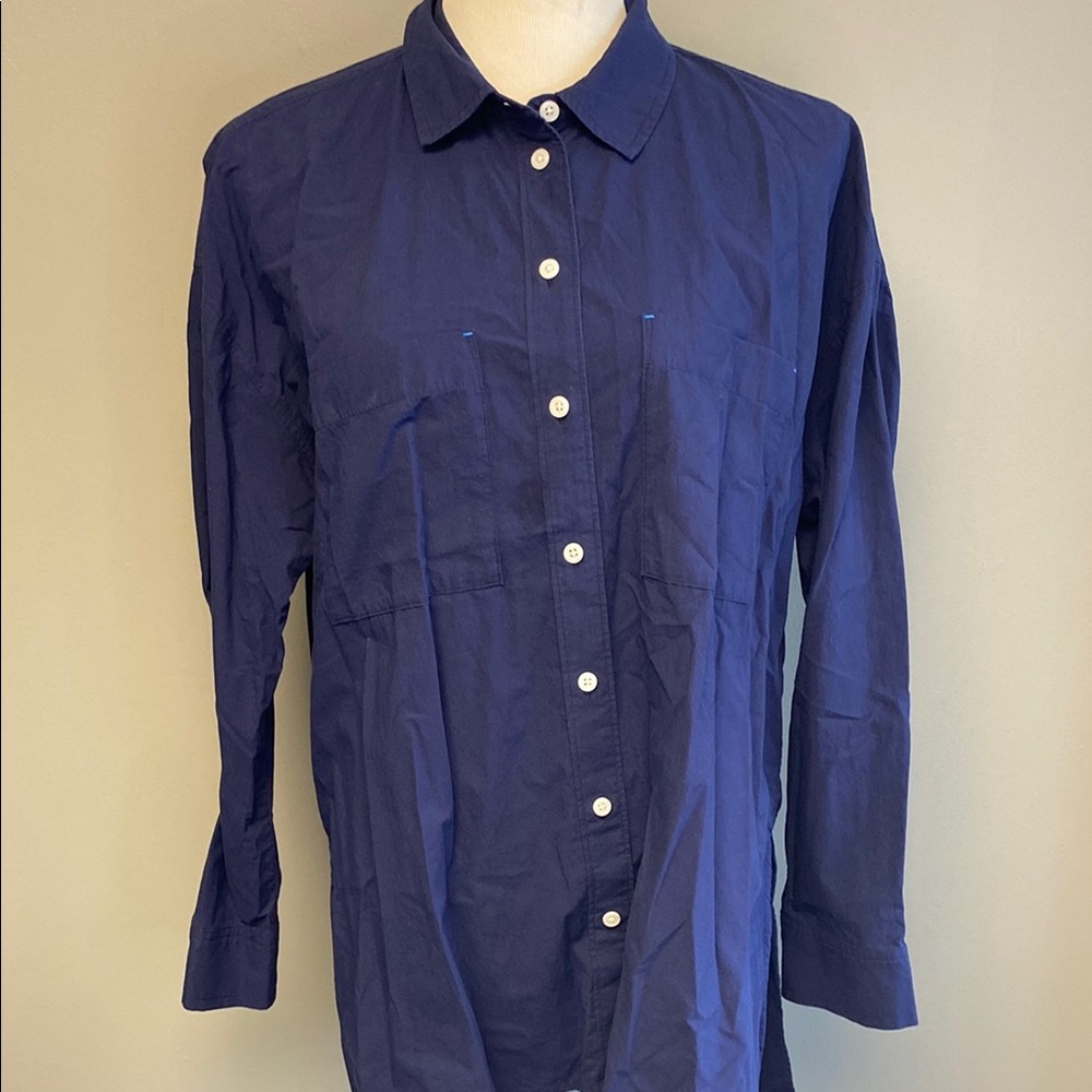 Madewell Blue Button Down Shirt with Classic Collar